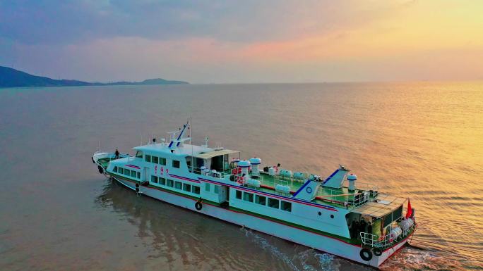 浙江舟山群岛嵊泗码头客运邮轮4K