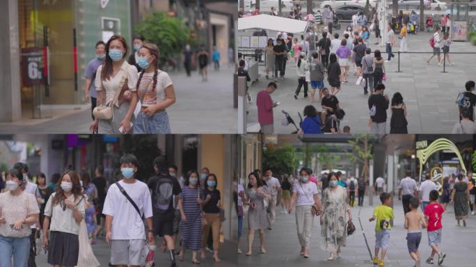 太古里休闲逛街、热闹景象