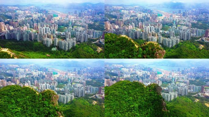 城市背景下的香港狮子山
