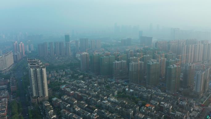 义乌江东城市建设风光航拍