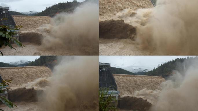 水电站大坝涨水泄洪