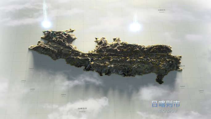 日喀则市 3D地形