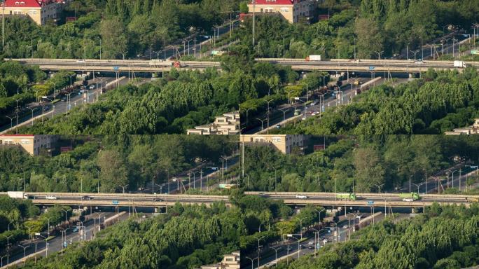 城市立交桥环线车流延时摄影