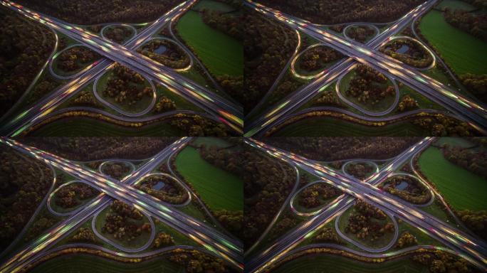 高速公路互通立交鸟瞰图
