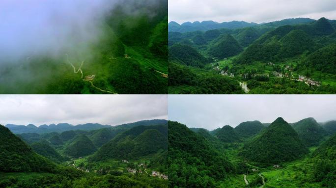 贵州山区 新农村建设航拍素材