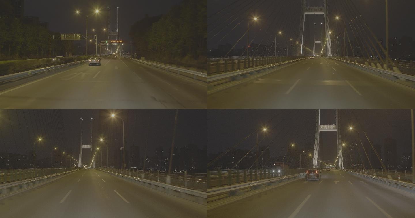 原创第一视角拍摄凌晨形势在重庆千佛寺大桥