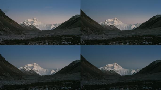 西藏日喀则珠峰落日延时素材