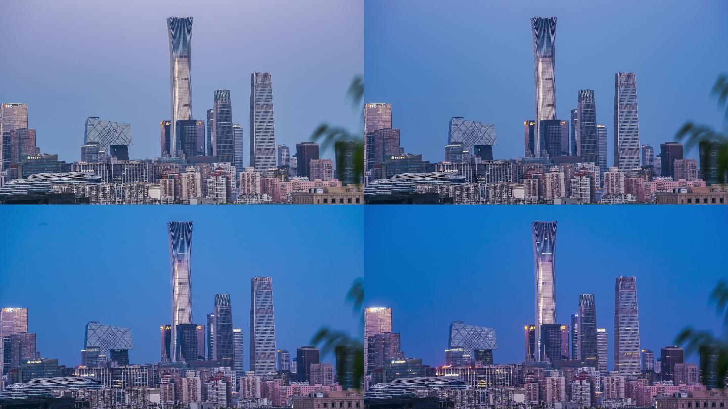 北京景山公园国贸天际线夕阳延时摄影4K