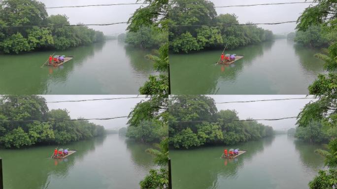 竹筏顺水流