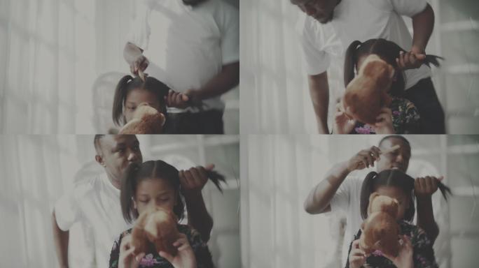 父女故事爸爸给女儿扎头发