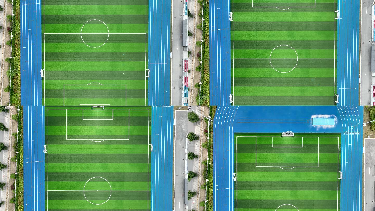 足球场俯视角度航拍4K视频素材
