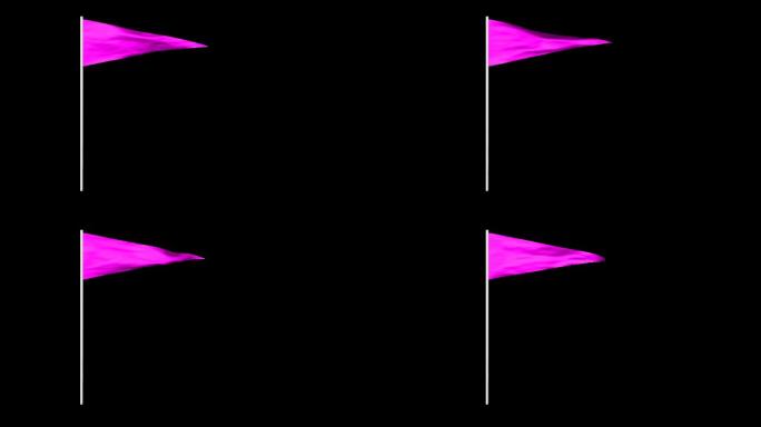 4K紫色小旗飘扬通道视频