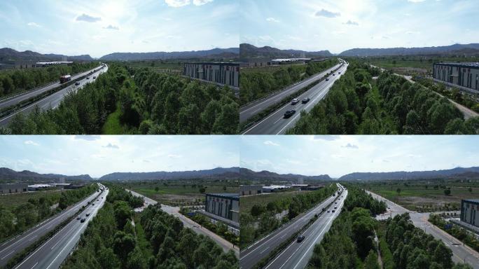 青海海东乐都工业园区城市发展高清航拍4k