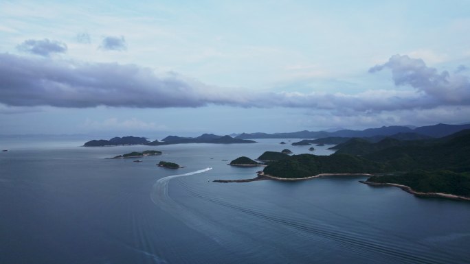 4k航拍深圳盐田海岛大海风景