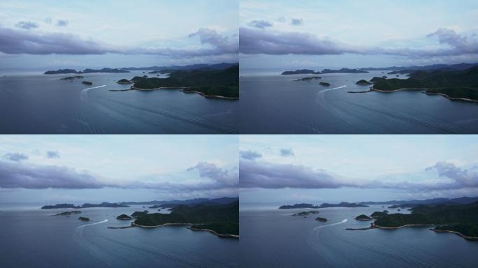 4k航拍深圳盐田海岛大海风景