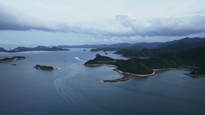 4k航拍深圳盐田海岛大海风景