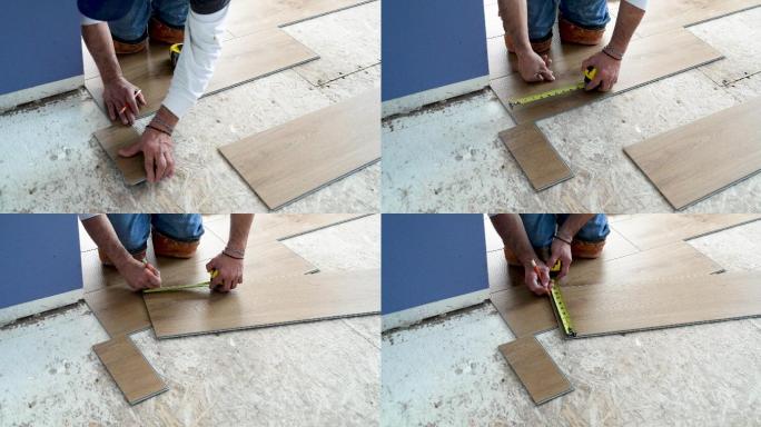安装木质乙烯地板切割装潢木匠