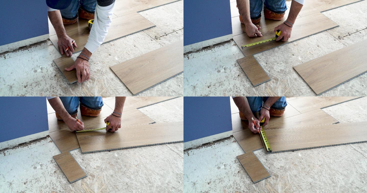 安装木质乙烯地板切割装潢木匠