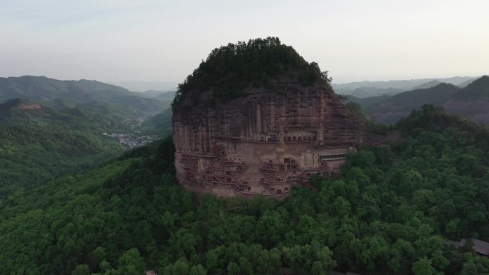 甘肃天水宣传片麦积山石窟航拍摄影