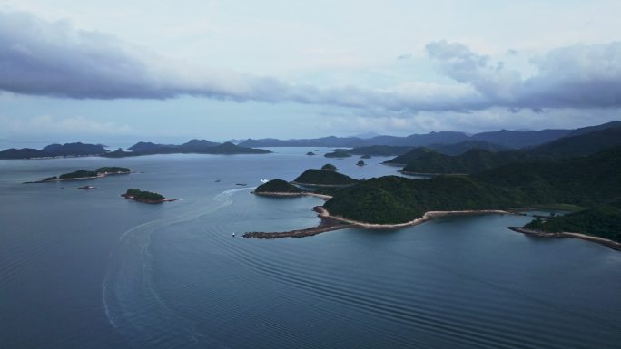 4k航拍深圳盐田海岛大海风景