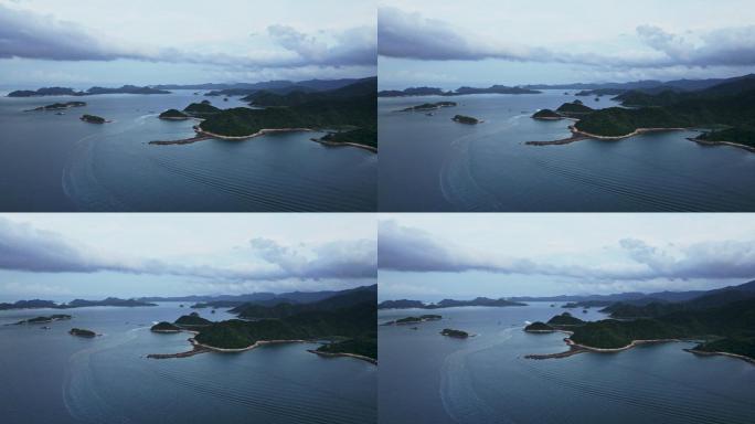 4k航拍深圳盐田海岛大海风景