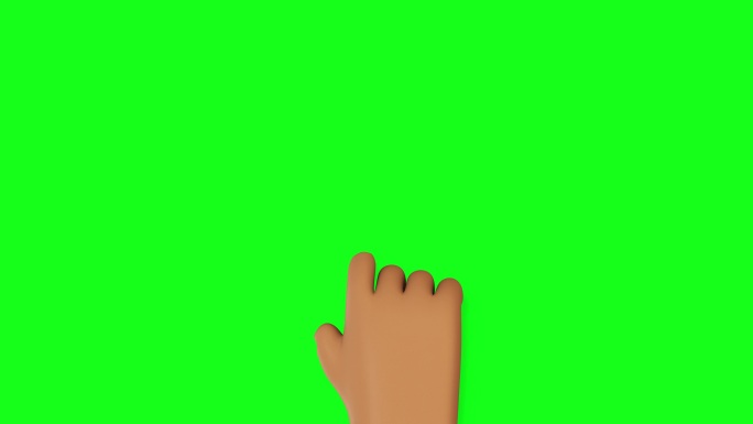 指向绿色屏幕上设置的三维食指