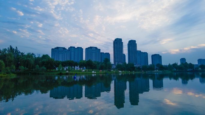 夏日 城市 日出 延时