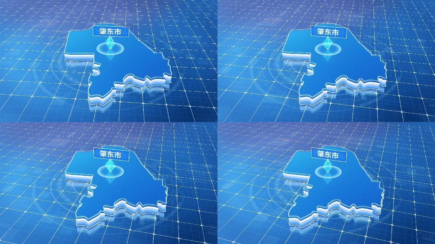 肇东市蓝色科技感定位地图