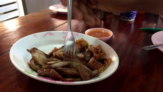 中国酥猪肉美食吃饭叉烧