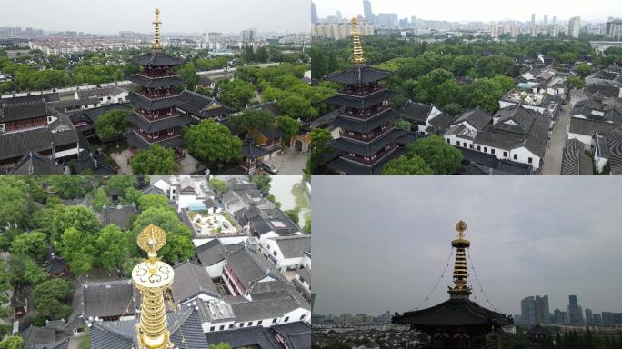 航拍寒山寺 原素材