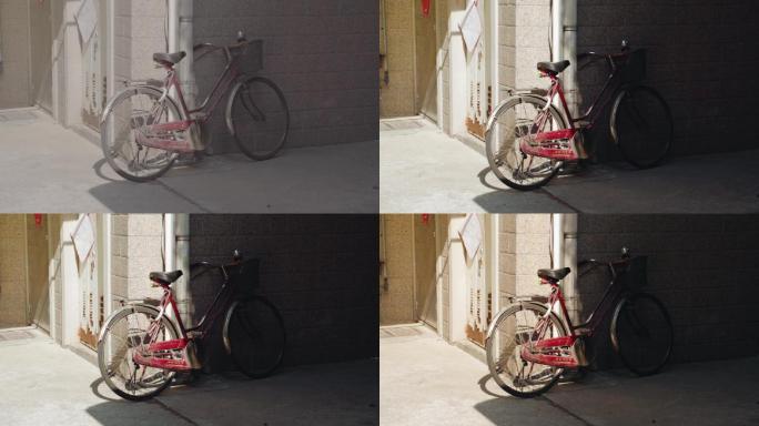 红色自行车空镜