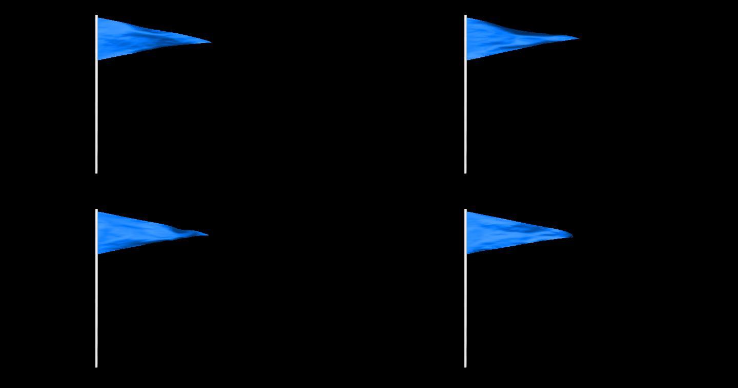 4K蓝色小旗飘扬通道视频
