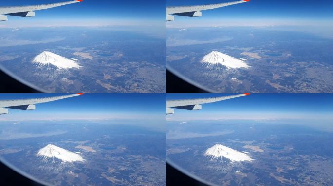 日本富士山鸟瞰图。