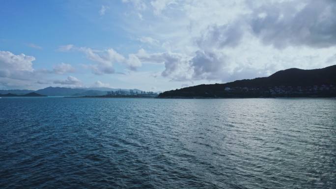 4k航拍深圳盐田海岛大海风景