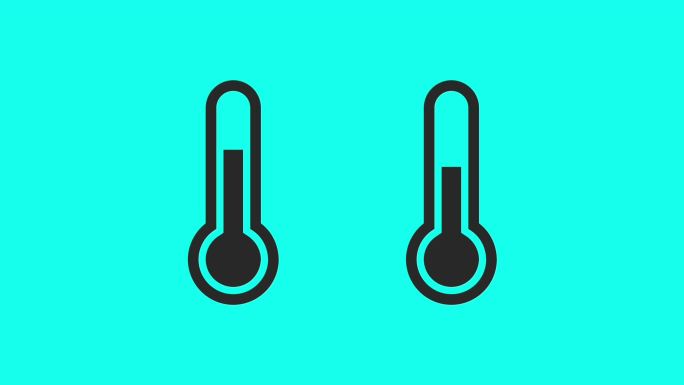 温度计-矢量动画温度标志温度上升下降温度
