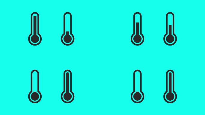 温度计-矢量动画温度标志温度上升下降温度