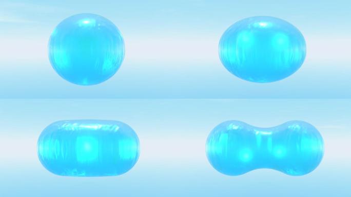 蓝色球体分离细胞新生分离展示