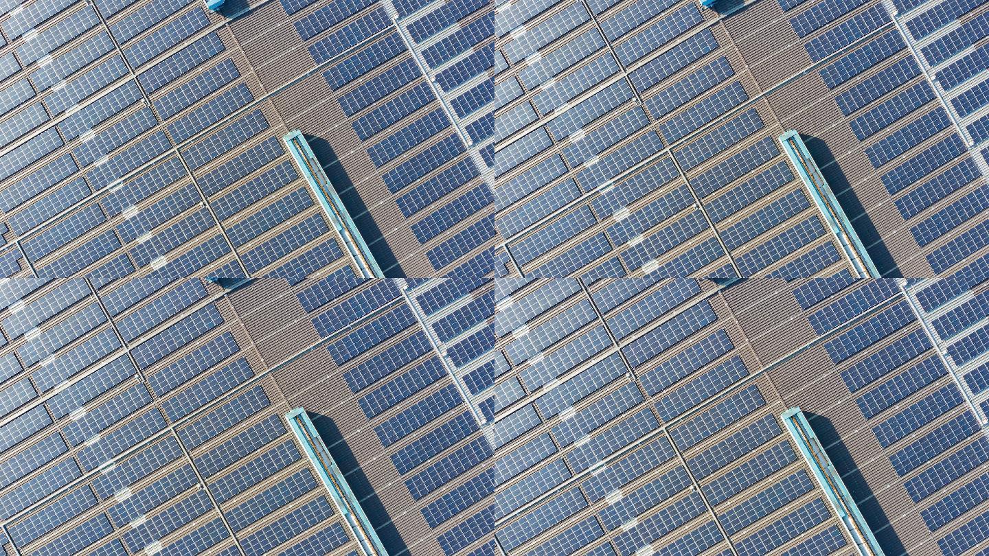 太阳能电池板的无人机视角