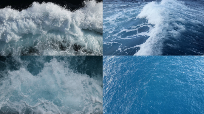 【4K】大海的形态变化波涛汹涌到风平浪静