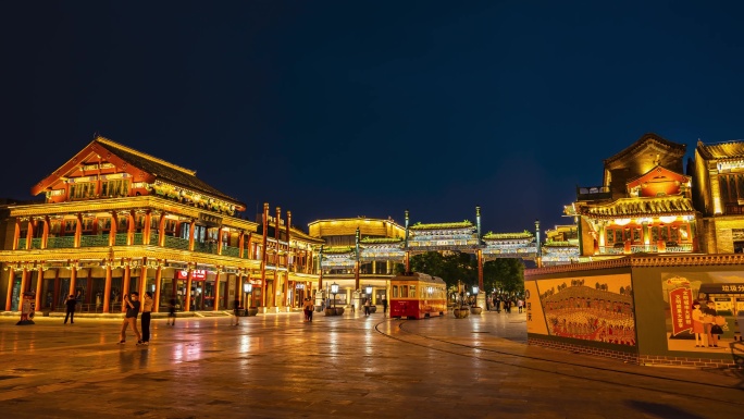 北京前门夜景延时摄影4K