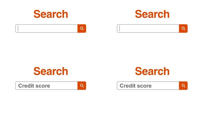 网络浏览器或带有搜索框的网页，键入用于internet搜索的信用评分