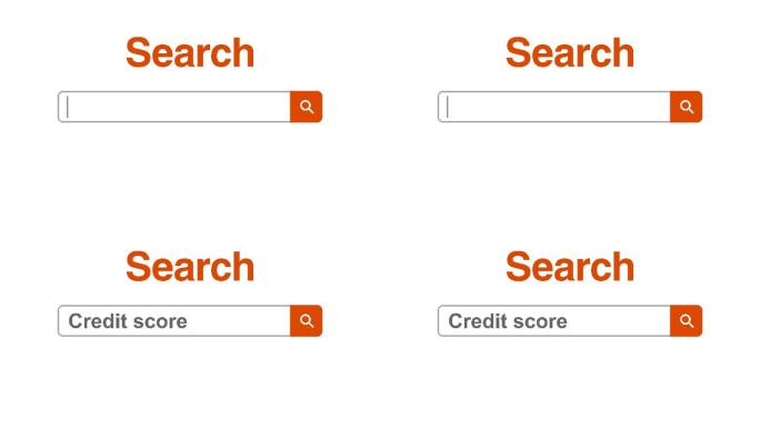 网络浏览器或带有搜索框的网页，键入用于internet搜索的信用评分