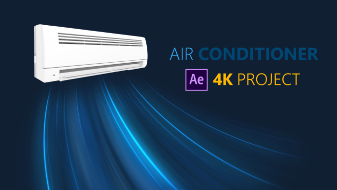 空调气流空气流动吹风特效动画AE模板