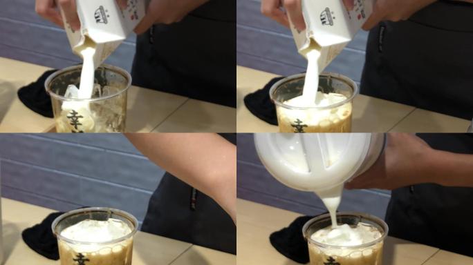 奶茶黑泡泡糖冰面、流行的台湾木薯珍珠泡泡、自制概念