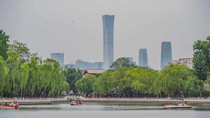 北京什刹海天际线延时摄影导出4K