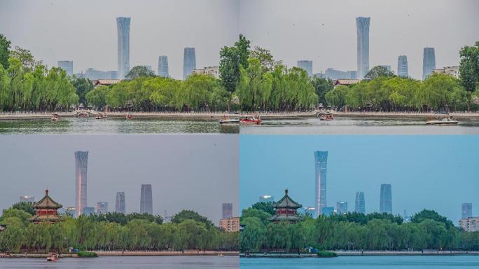 北京什刹海天际线延时摄影导出4K