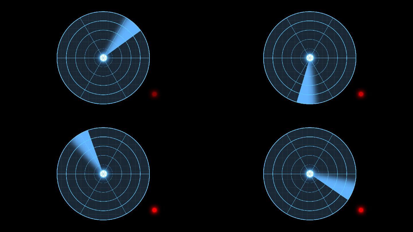 雷达扫描视频素材带透明通道