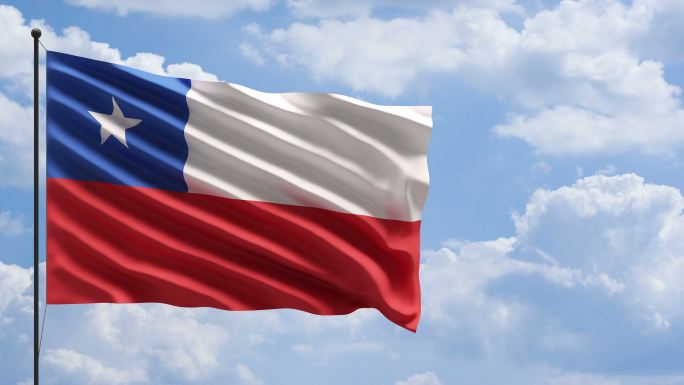 风中的智利国旗概念