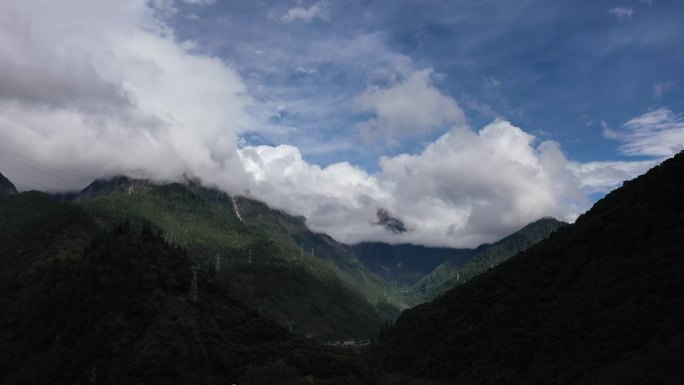 航拍西藏高原高山