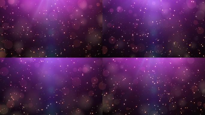 紫色粒子光斑缓缓降落视频